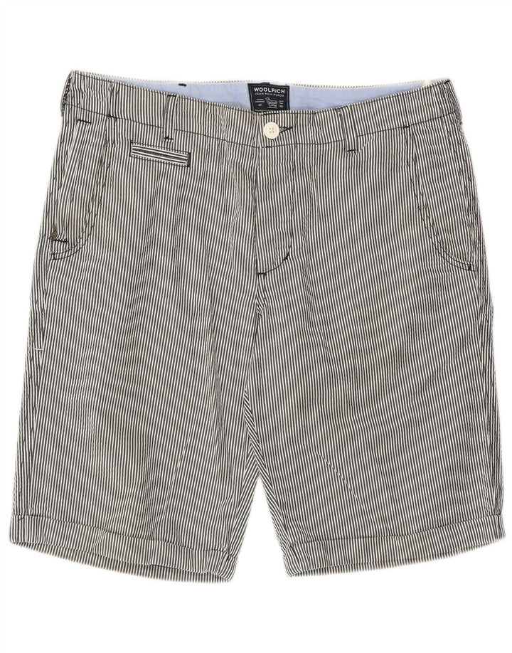 Shorts casuais masculinos Woolrich W32 algodão listrado cinza médio