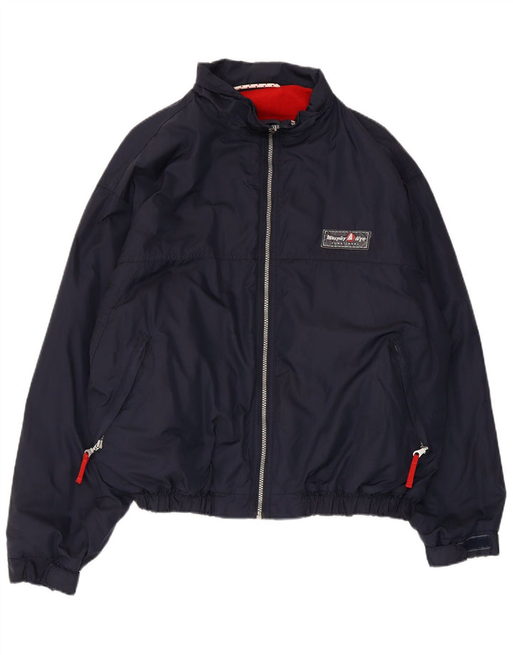 Jaqueta corta-vento masculina Murphy & Nye Reino Unido 42 XL azul marinho poliéster