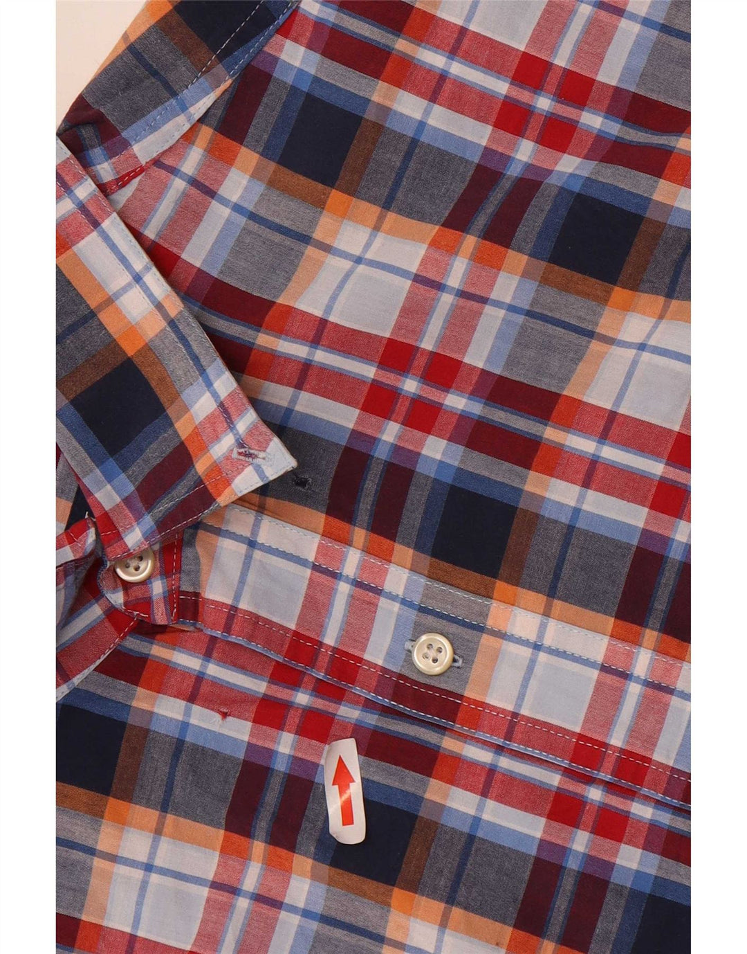 Camisa masculina de manga curta Chaps grande algodão xadrez multicolorido