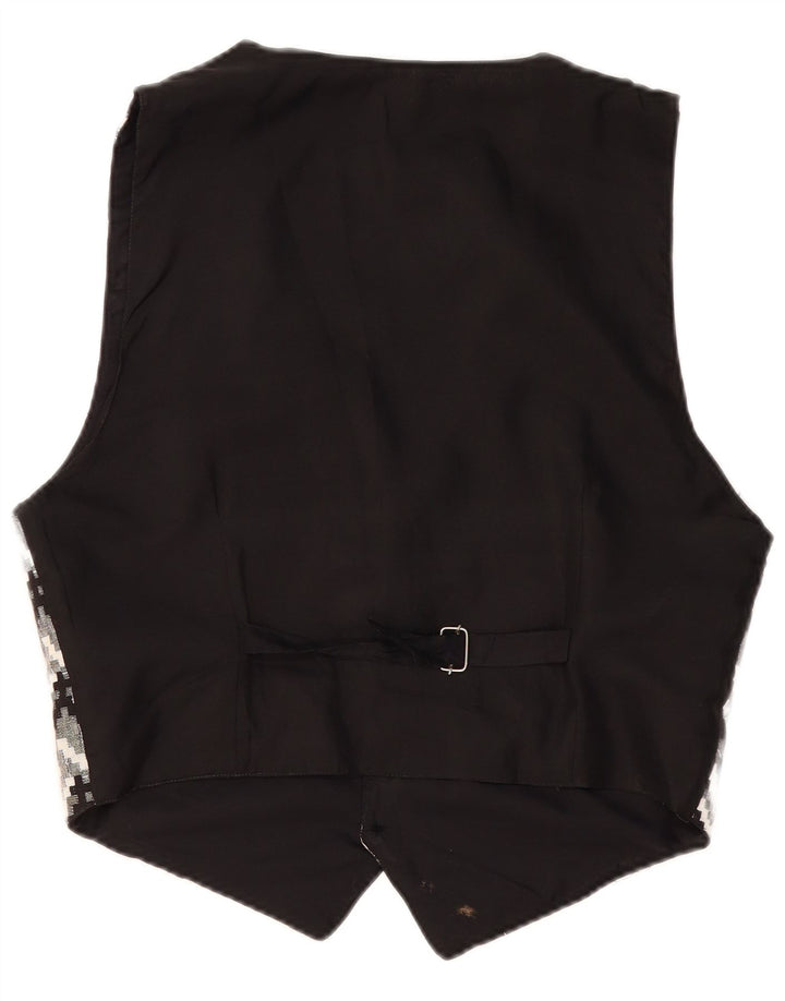 Colete masculino vintage grande preto geométrico