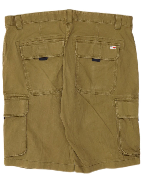 Tommy Hilfiger Mens Cargo Corduroy Shorts W36 Grande Algodão Cáqui