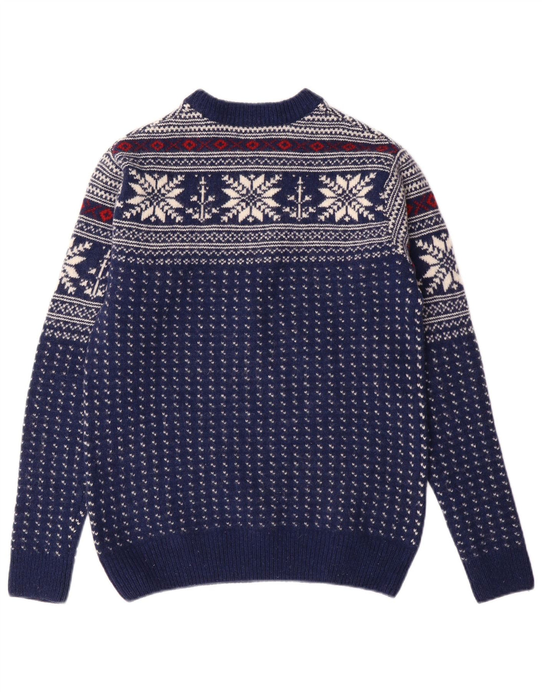 GANT Suéter masculino com gola redonda pequeno azul marinho Fair Isle Wool