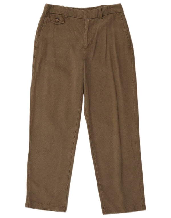 Zara Calça Chino Feminina Reta XS W24 L27 Cáqui Lyocell