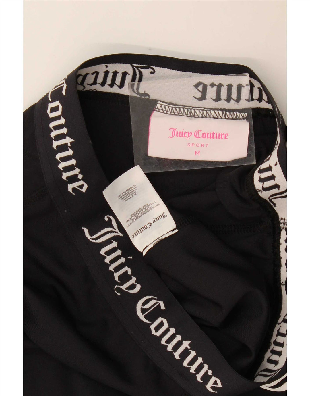 Leggings gráficas femininas Juicy Couture UK 12 poliéster preto médio