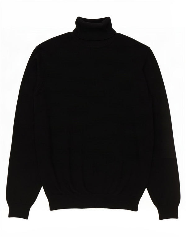 Zara Suéter masculino com gola redonda e viscose preta média