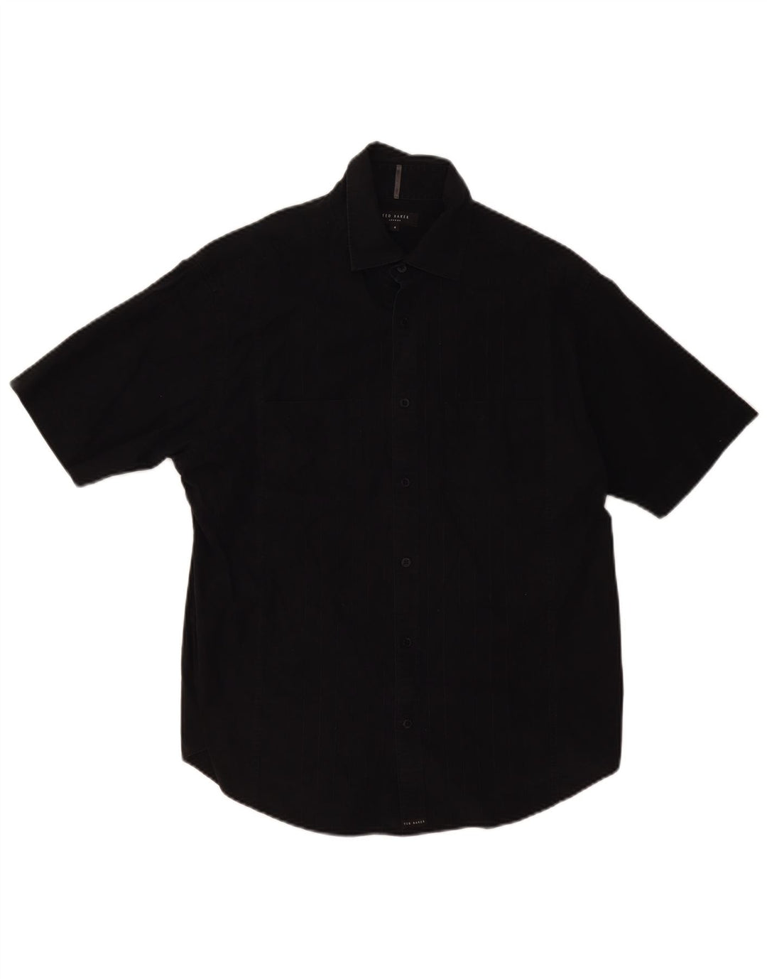 Camisa masculina de manga curta Ted Baker tamanho 4 grande algodão preto