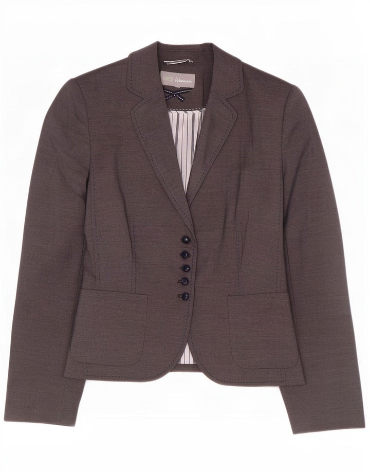 Jaqueta blazer feminina de 5 botões Marks & Spencer Reino Unido 18 XL azul marinho poliéster