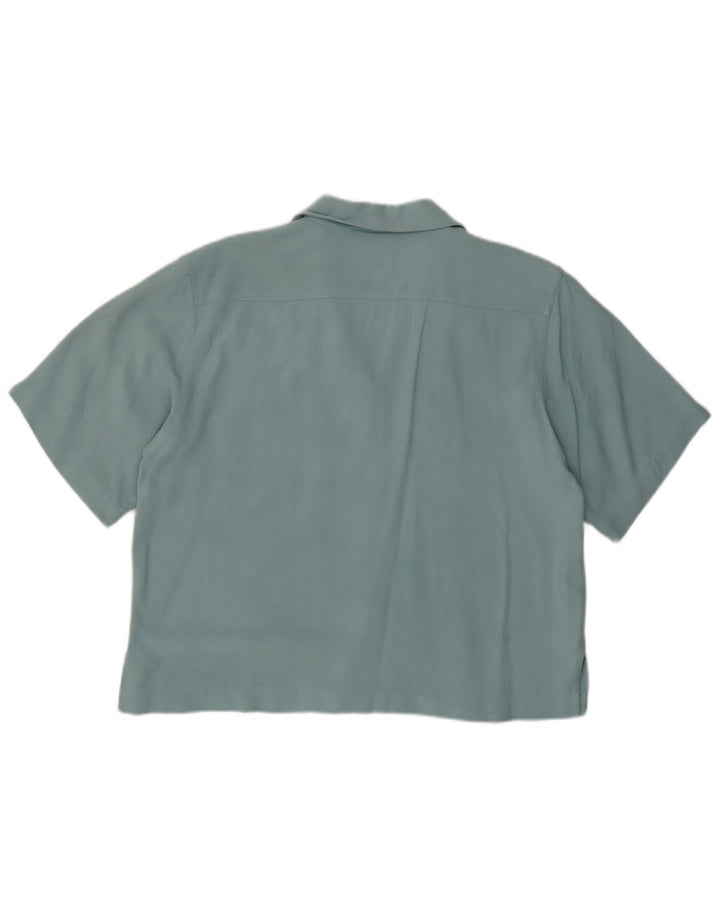 Camisa de manga curta feminina Tommy Bahama Reino Unido 12 espinha de peixe turquesa média