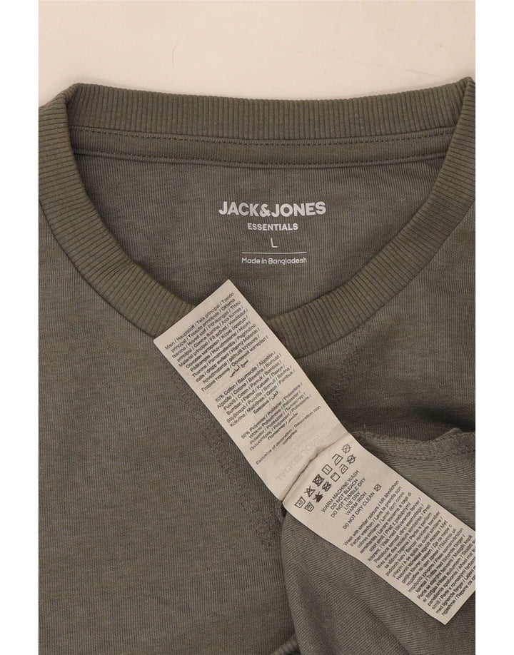 Jack & Jones moletom masculino jumper grande algodão cinza