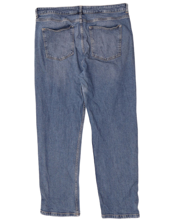 Calça jeans reta feminina MINT VELVET Reino Unido 18 XL W36 L27 algodão azul