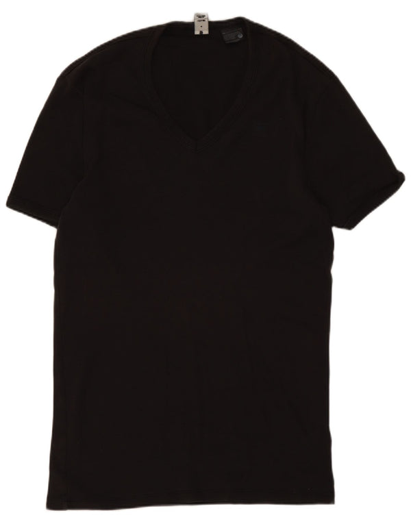 Camiseta feminina G-Star Top UK 10 pequeno algodão preto