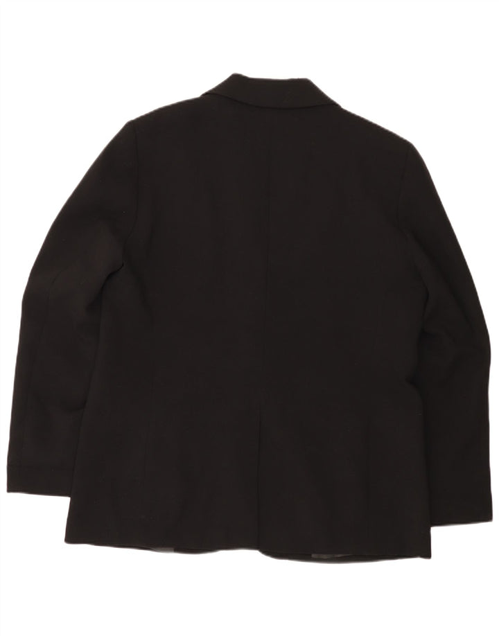 Jaqueta blazer feminina Zara com 1 botão Reino Unido 16 grande poliéster preto