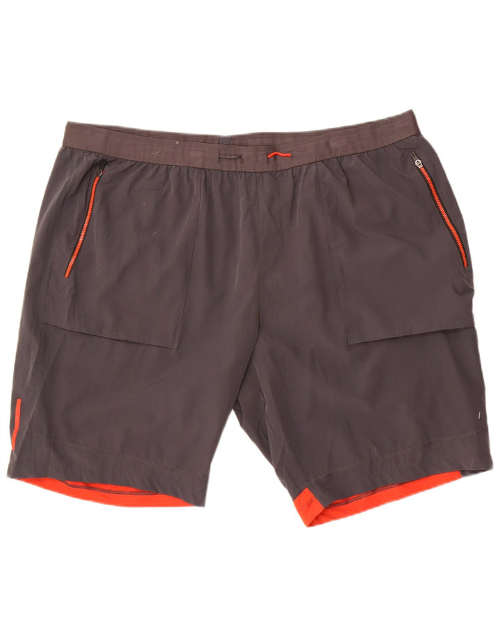 Russell Athletic Mens Sport Shorts 2XL poliéster Colourblock cinza