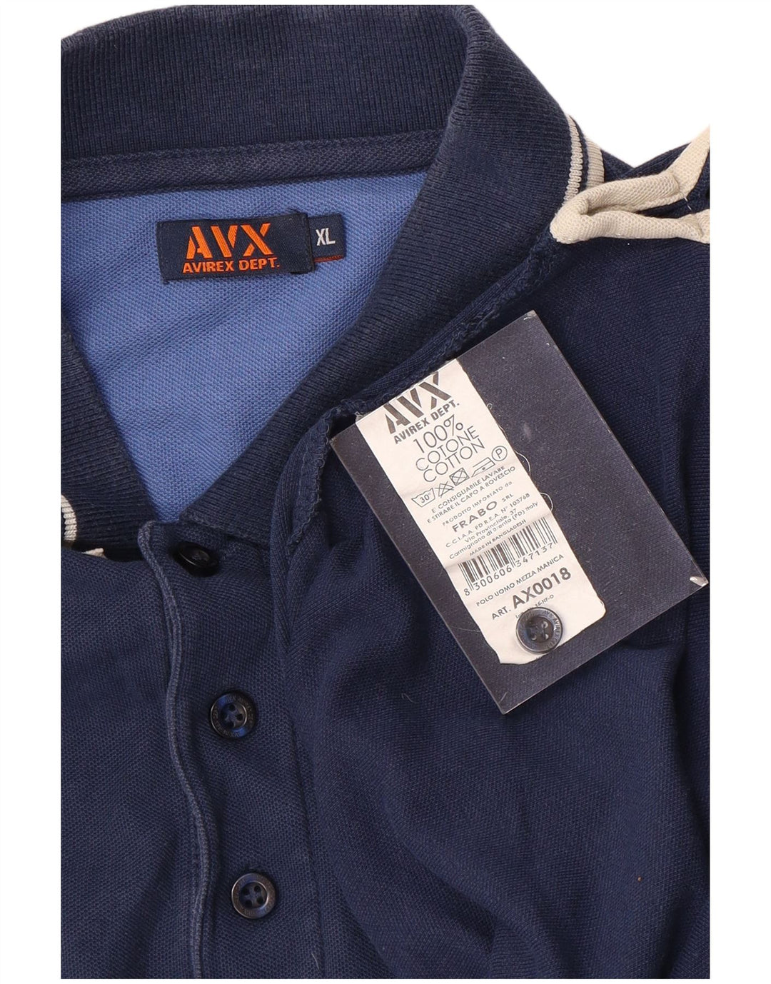 Camisa polo masculina Avirex XL algodão azul marinho