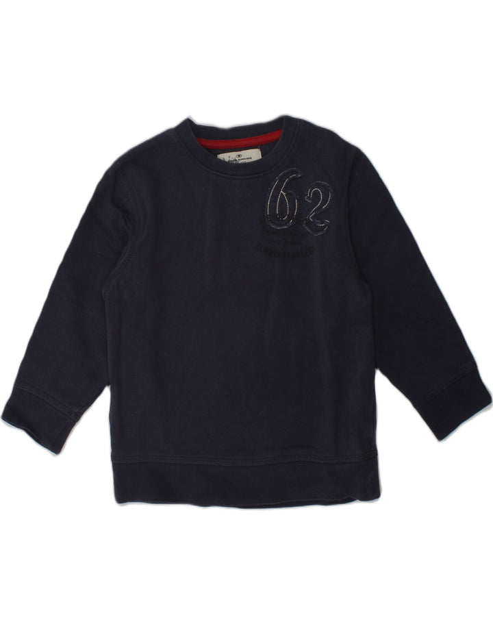 TOM TAILOR Boys Graphic Sweatshirt Jumper 4-5 Years Navy Blue Cotton | Vintage Tom Tailor | Thrift | Second-Hand Tom Tailor | Used Clothing | Messina Hembry 