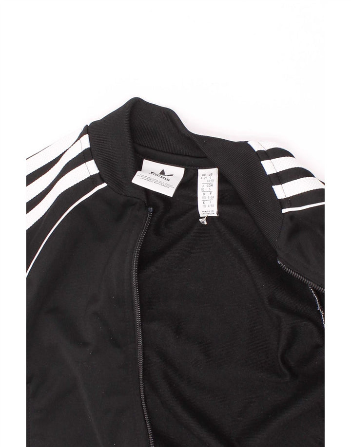 Casaco de treino Adidas Boys 4-5 anos preto poliéster