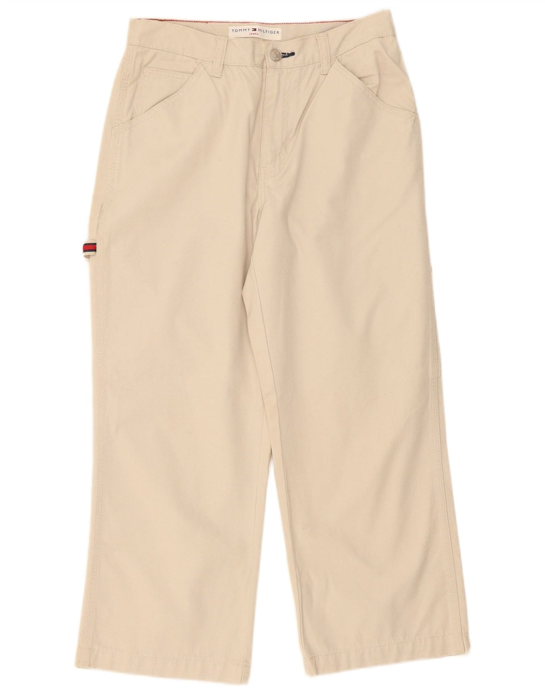 Calças Cargo Cropped Feminina Tommy Hilfiger EUA 6 Médio W28 L24 Branco