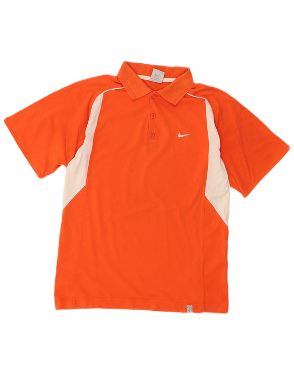 Camisa polo Nike Boys Dri Fit 12-13 anos grande laranja colorblock algodão