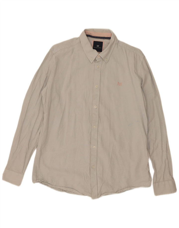 Crew Clothing Mens Camisa Slim Fit Grande Algodão Azul