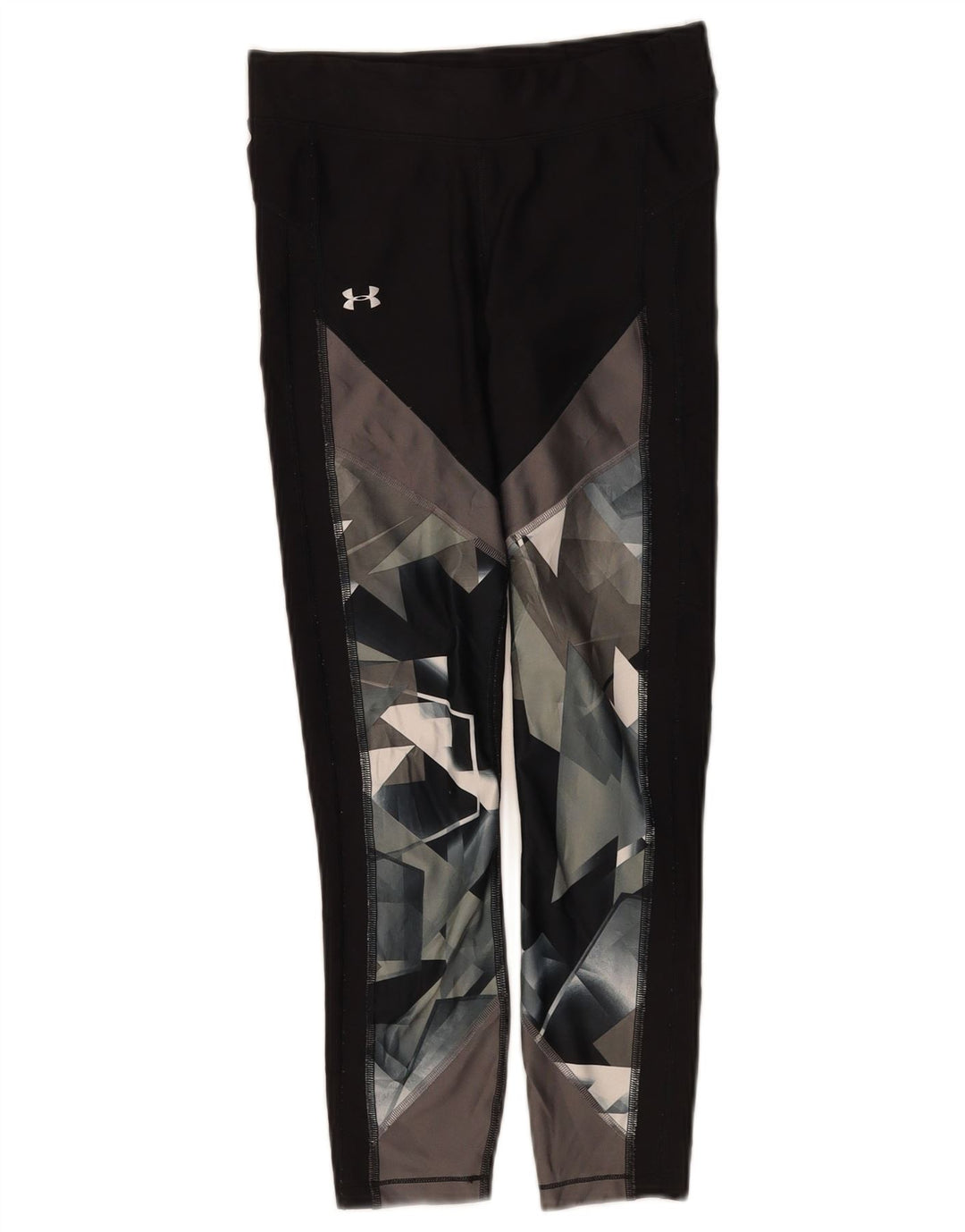 Under Armour Womens Leggings UK 10 Poliéster Geométrico Preto Pequeno