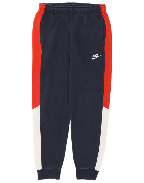 NIKE Mens Treino Calças Joggers Pequeno Azul Marinho Colourblock Algodão