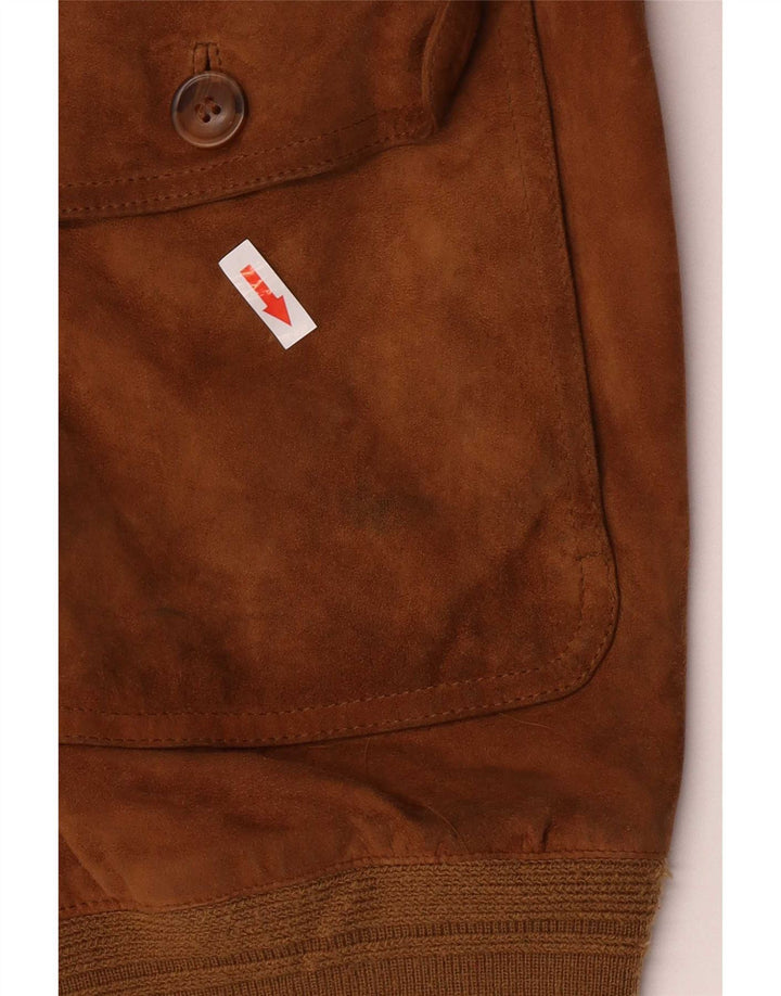 Jaqueta bomber masculina vintage de camurça IT 50 grande marrom