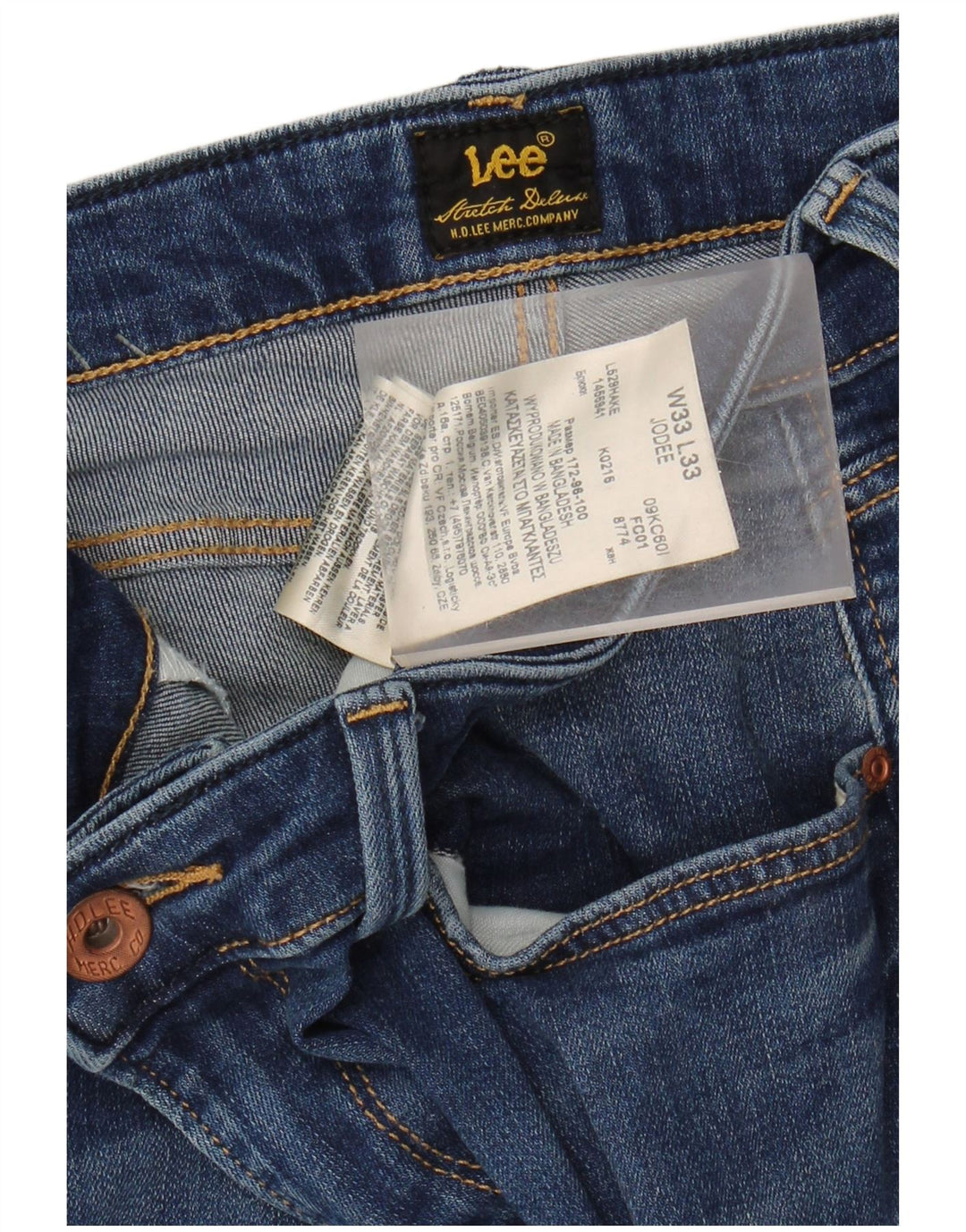 Lee Womens Jodee Skinny Jeans W33 L28 Azul Algodão