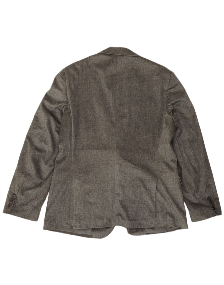 Jaqueta blazer masculina Armani Collezioni com 2 botões IT 58 4XL listrado cinza