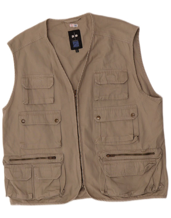 Colete utilitário masculino Sea Barrier UK 42 XL algodão cáqui