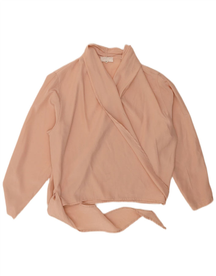 CLASS Top feminino de manga comprida e manga comprida UK 16 grande viscose rosa