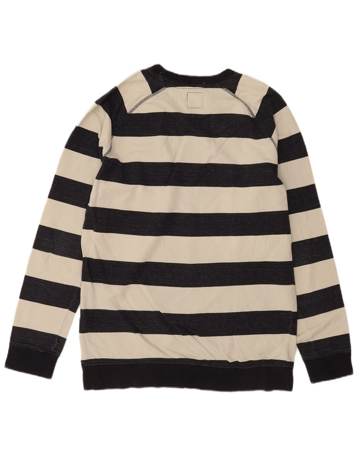 Zara Moletom Masculino Jumper XL Off White Listrado Algodão