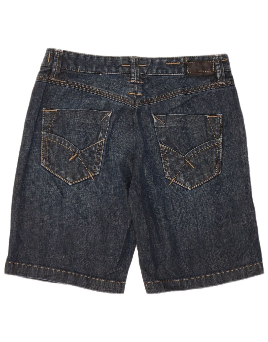 Shorts jeans feminino Gas W27 pequeno algodão azul marinho