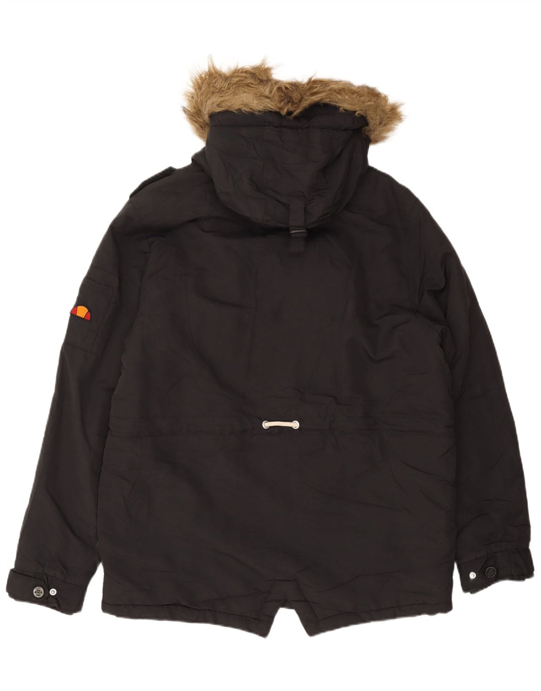 Jaqueta Parka Ellesse Masculina com Capuz UK 38 Poliéster Preto Médio