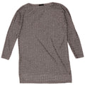 Top feminino Zara manga comprida UK 12 cinza médio