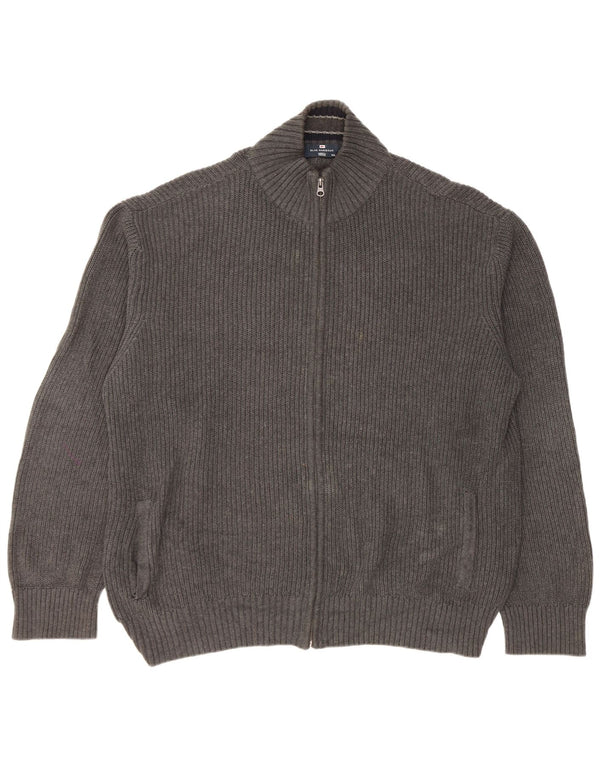 Marks & Spencer Mens Blue Harbour Cardigan Sweater 2XL Grey Cotton