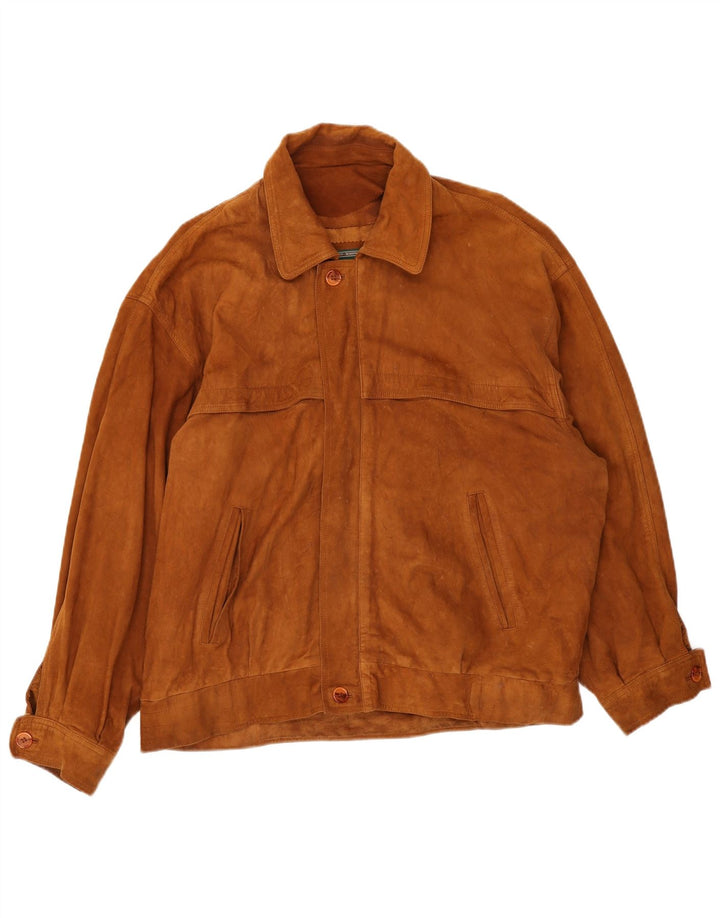 Jaqueta masculina vintage de camurça IT 52 XL couro marrom
