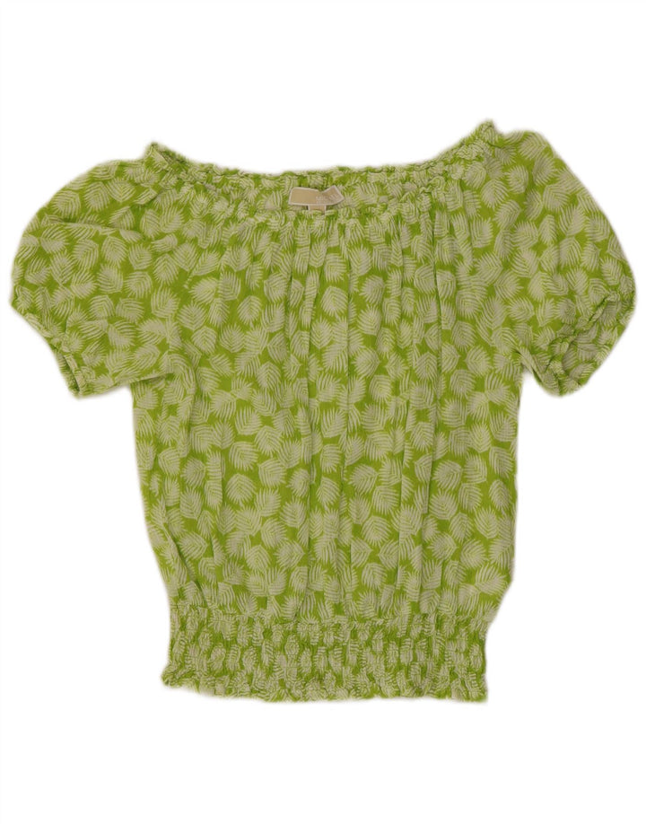Top feminino grande sem ombro MICHAEL KORS Reino Unido 10 pequeno floral verde