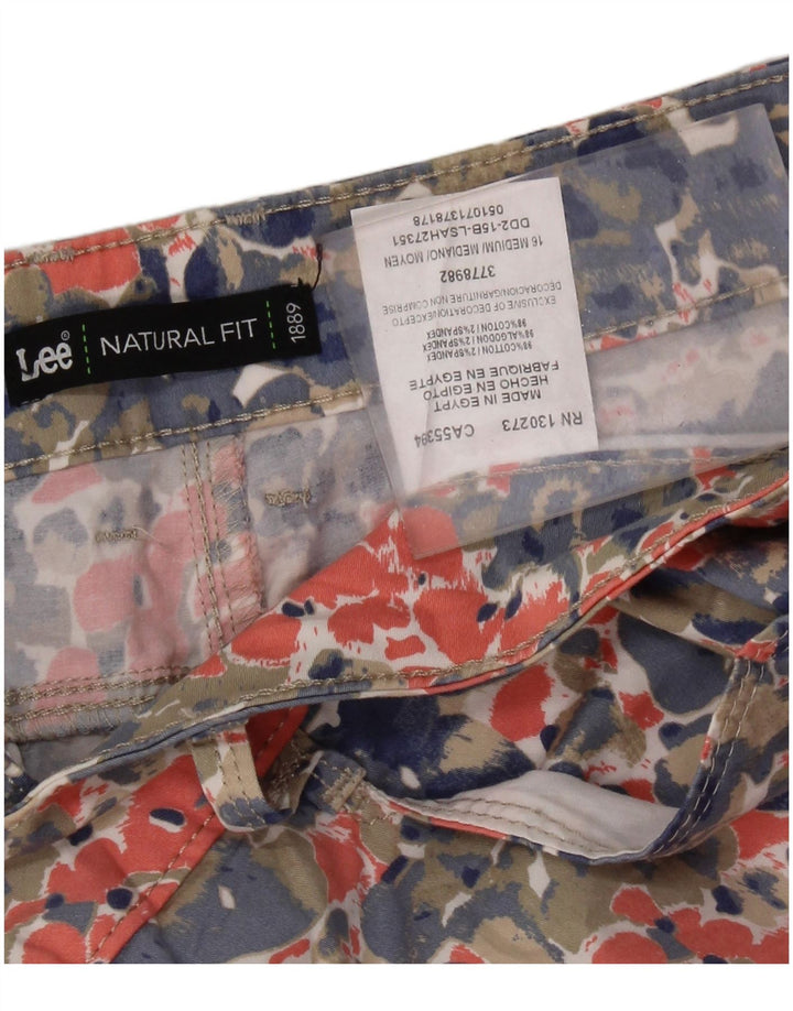LEE Shorts feminino casual de ajuste natural EUA 16 2XL W36 multicolorido manchado