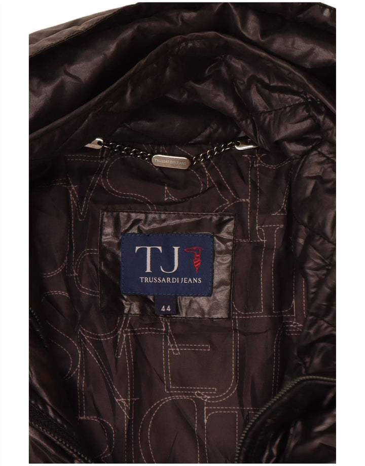 Jaqueta acolchoada feminina Trussardi Jeans IT 44 poliéster preto médio