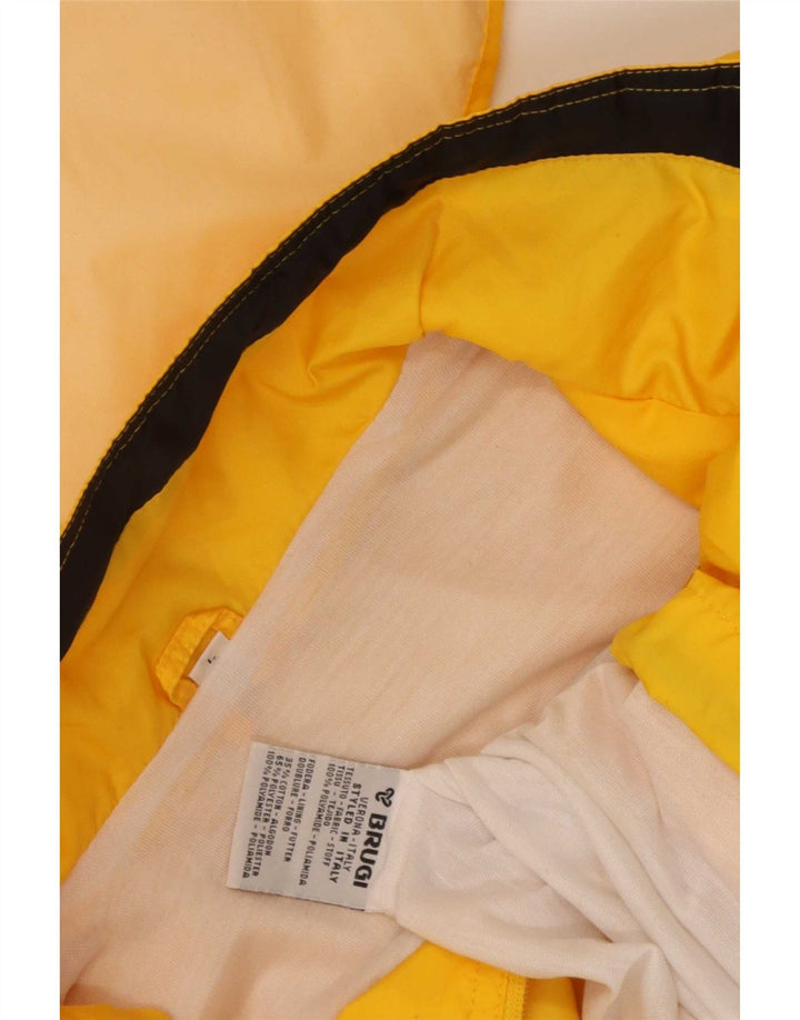 Jaqueta de chuva masculina com capuz Brugi UK 40 grande poliamida amarela