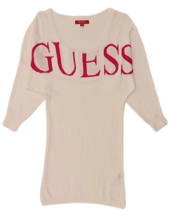 Vestido feminino GUESS com manga 3/4 e manga 3/4 UK 6 XS Viscose branca