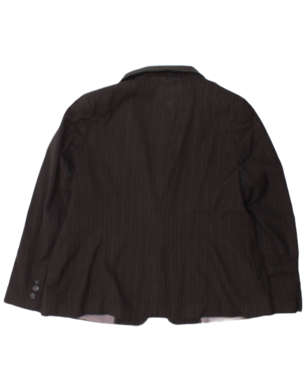 Jaqueta blazer feminina de 1 botão Marks & Spencer Reino Unido 20 2XL listrada cinza