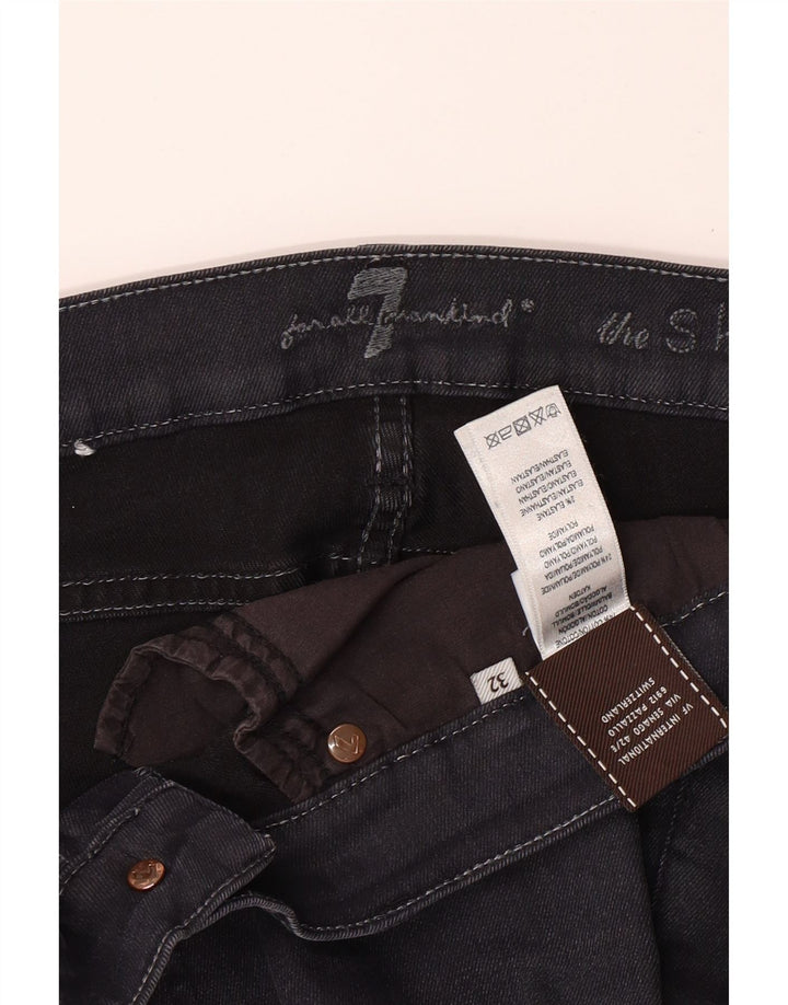 7 FOR ALL MANKIND Jeans skinny feminino W32 L29 algodão preto