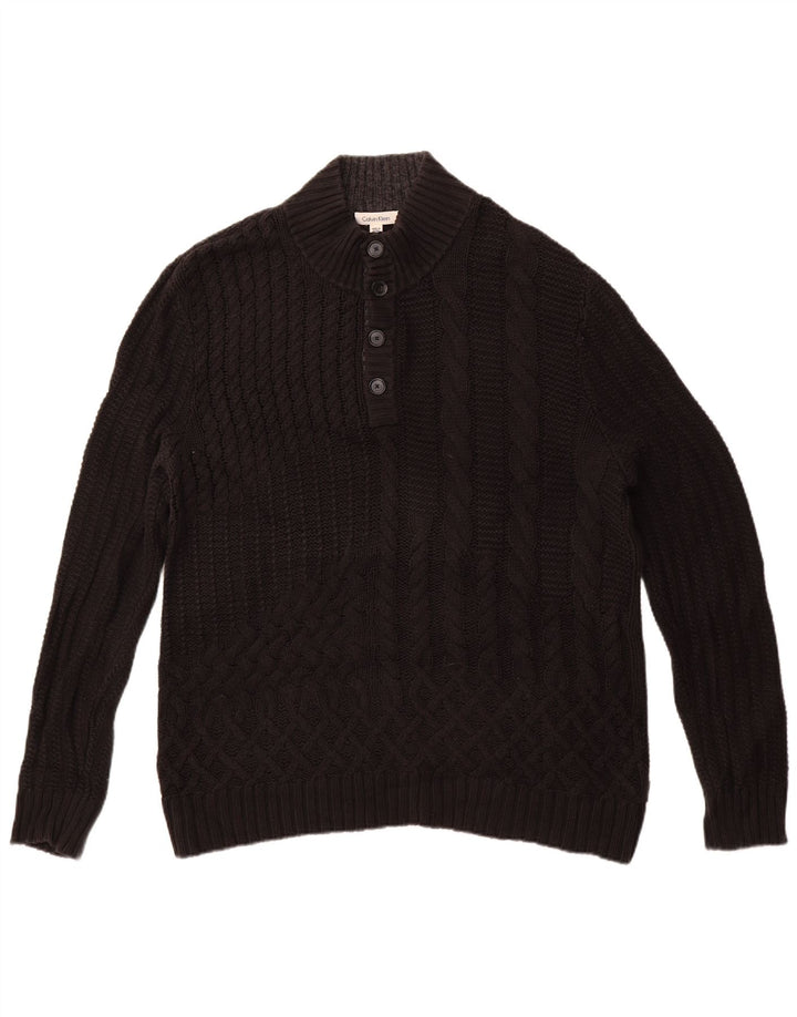 Suéter masculino Calvin Klein com gola redonda e algodão preto XL