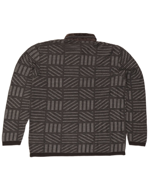 Suéter masculino Umberto Bilancioni com gola polo IT 56 2XL cinza geométrico