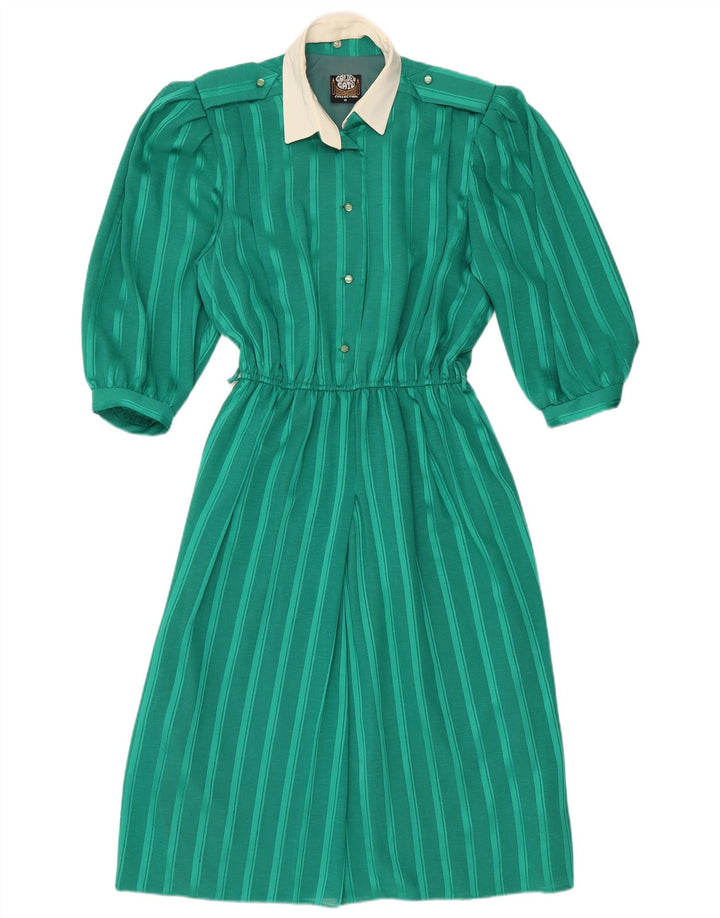 Vestido maxi feminino GOLDEN GATE manga 3/4 Reino Unido 10 listrado verde pequeno