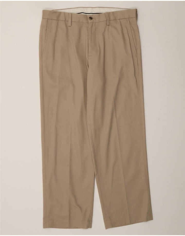EDDIE BAUER Mens Straight Chino Trousers W34 L30 Beige Cotton Vintage Eddie Bauer and Second-Hand Eddie Bauer from Messina Hembry 