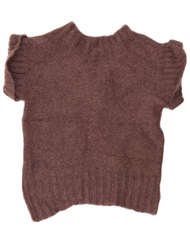 Suéter feminino MASSIMO DUTTI com decote em V Reino Unido 12 Médio Borgonha