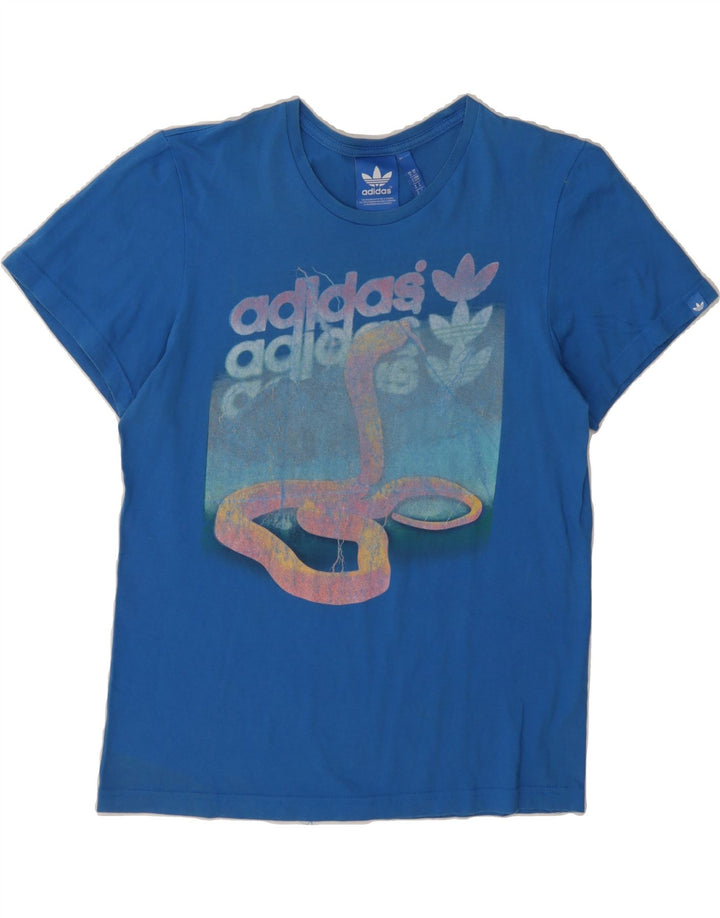 ADIDAS Mens Graphic T-Shirt Top Médio Algodão Azul