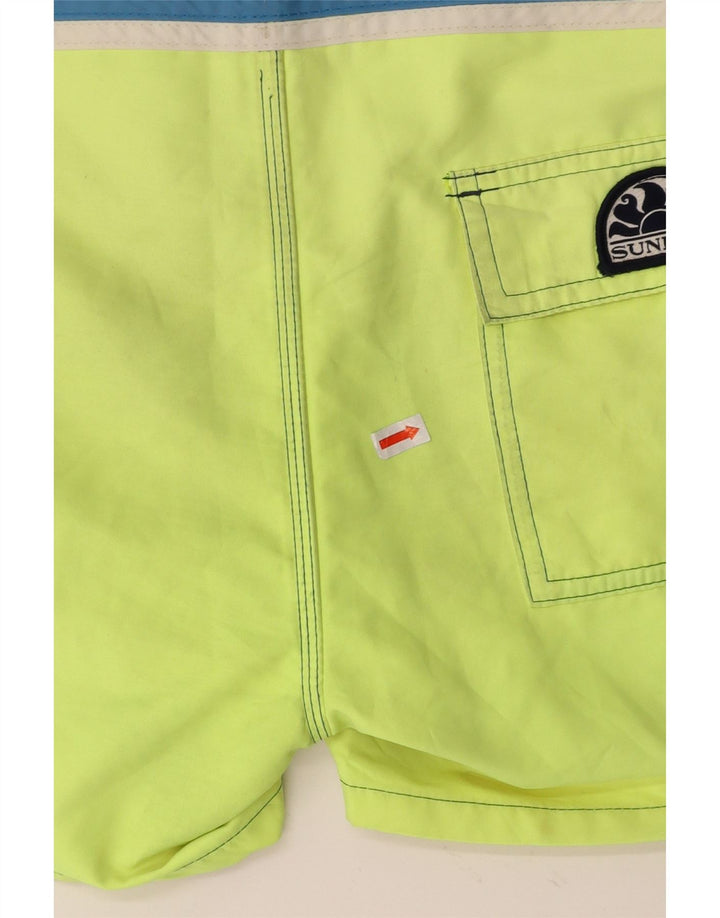 SUNDEK Mens Swimming Shorts Medium  Navy Blue Colourblock Nylon